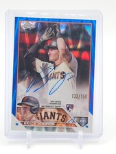 BRYCE JOHNSON 2022 TOPPS CHROME BLUE RAYWAVE RC AUTO /150  GIANTS Q5194