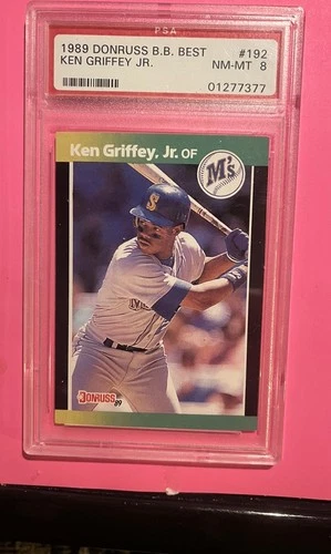 1989 Donruss Baseballs Best Ken Griffey Jr # 192 Rookie Card PSA 8