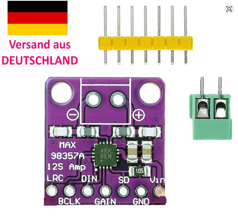 MAX98357 A I2S 3W Class-D Digital Audio Verstärker DAC Decoder Modul Raspbery Pi - Bild 2 von 3