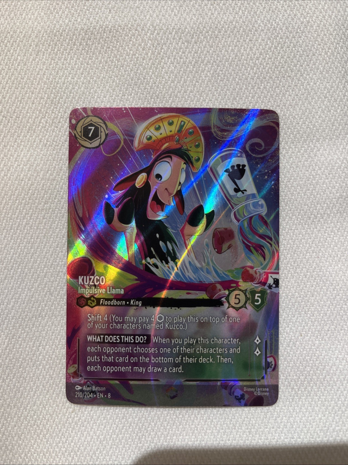 Kuzco - Impulsive Llama (Enchanted) 210/204 Reign of Jafar Holo