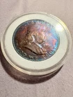 1951 FRANKLIN  HALF DOLLAR RADICAL BLUE AND PURPLE TONED