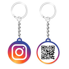 Confezione da 10 tag portachiavi Instagram NFC | Tocca per seguire | Joblot all'ingrosso + QR