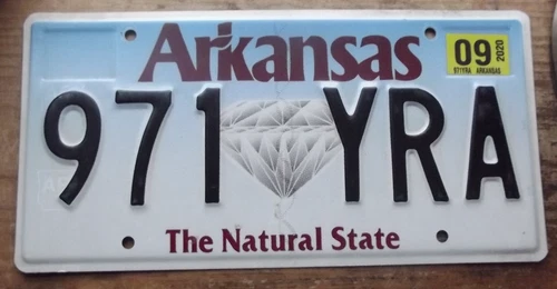 2020 ARKANSAS  LICENSE PLATE 971 YRA