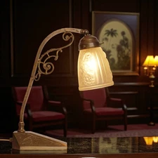 Classic Orig. Art Deco Table Lamp Piano Light "NANCY" Brass Lamp Bronze