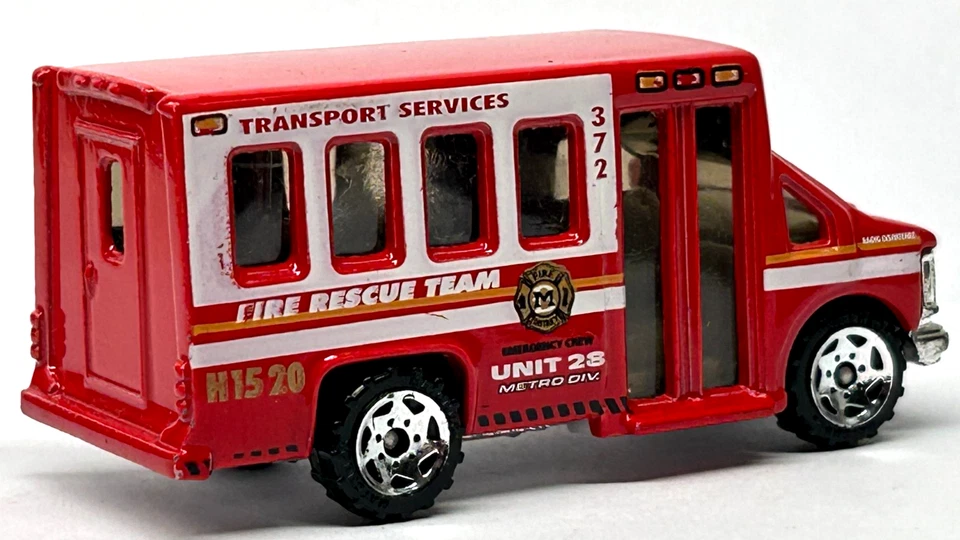 Matchbox Fire & Rescue Team CHEVY TRANSPORT BUS (Red) Loose - Image 2 of 3
