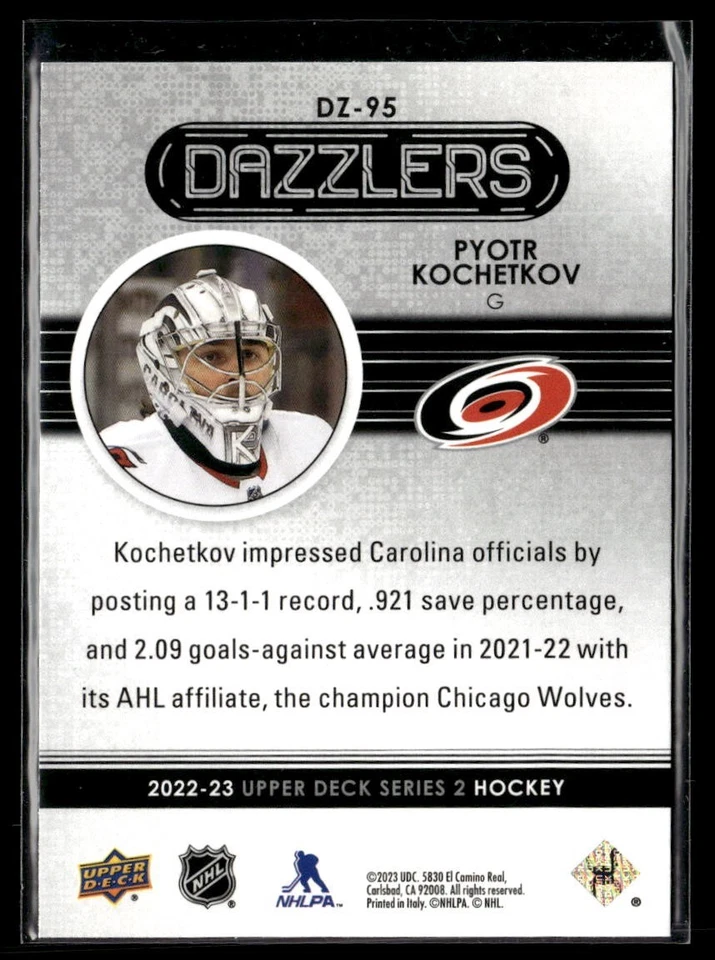 2022-23 Upper Deck Series 2 Dazzlers Blue #DZ-95 Pyotr Kochetkov - Image 2 of 2