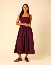 New Gorgoeus Nobody's Child Uk 16 BurgundyColorado Rib Midi Dress Occasion