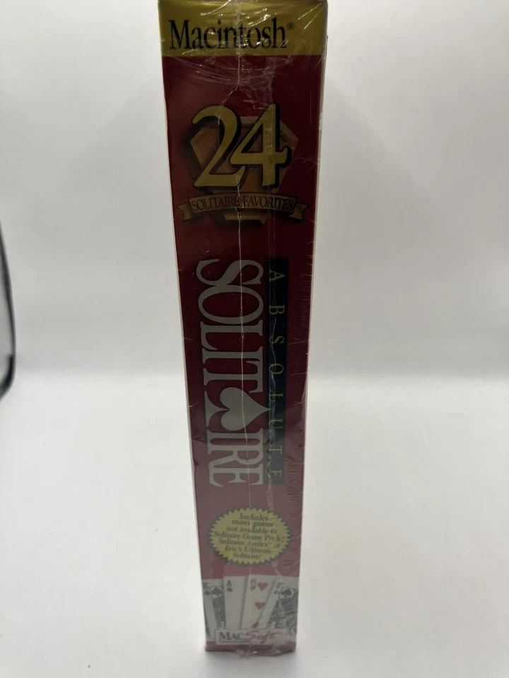 Rare vtg Sealed Box ABSOLUTE SOLITAIRE CD-ROM Apple Macintosh  card game NOS - Image 3 of 4