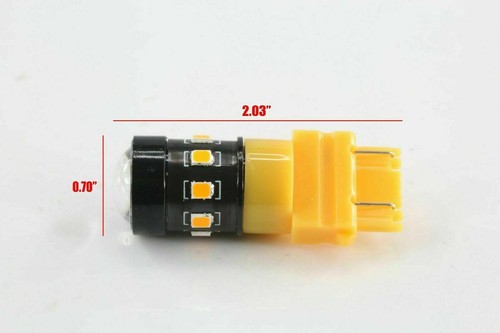 3157 Amber Yellow LED Turn Signal Parking Dual Filament Light Bulbs w/Resistors - Picture 8 of 9