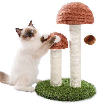 PAWZ Road Mushroom Cat Scratching Post Tall Cat Scratcher for Kitten & Small Cat