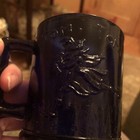 Vintage Cobalt Blue Glass Child’s Mug – Nursery Rhymes (Humpty Dumpty, Tom Tom)  — photo 2