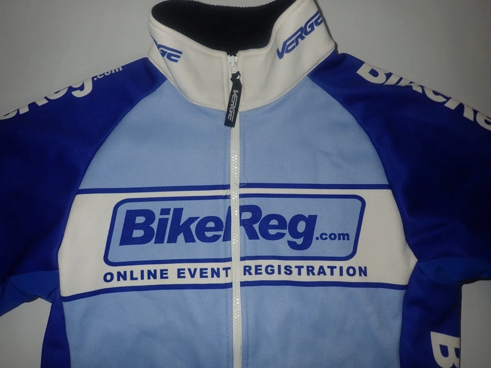 Chaqueta forrada de vellón con cremallera completa Verge Cycling para hombre S azul bicicleta parada de viento regular Foto 2 de 4
