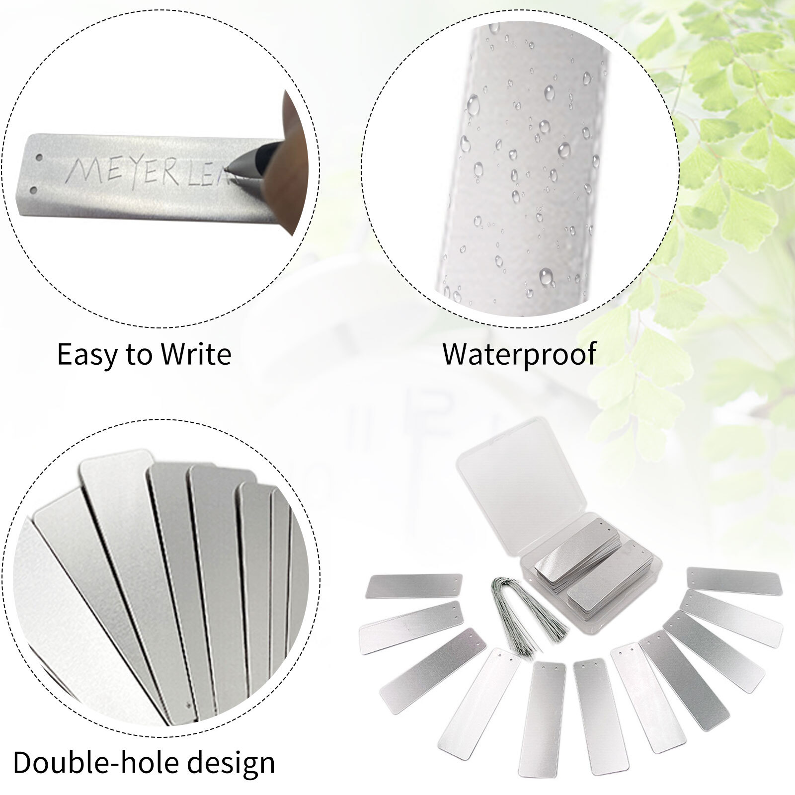 100Pcs Aluminum Plant Label with Metal Wires Plant Name Marker for