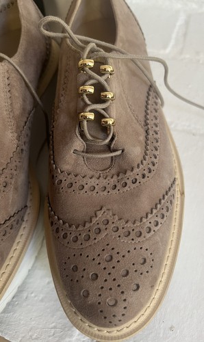 Pipekent Platform Elevated Oxford Brown Suede Shoes Size 5.5 M Stuart Weitzman - Picture 11 of 11