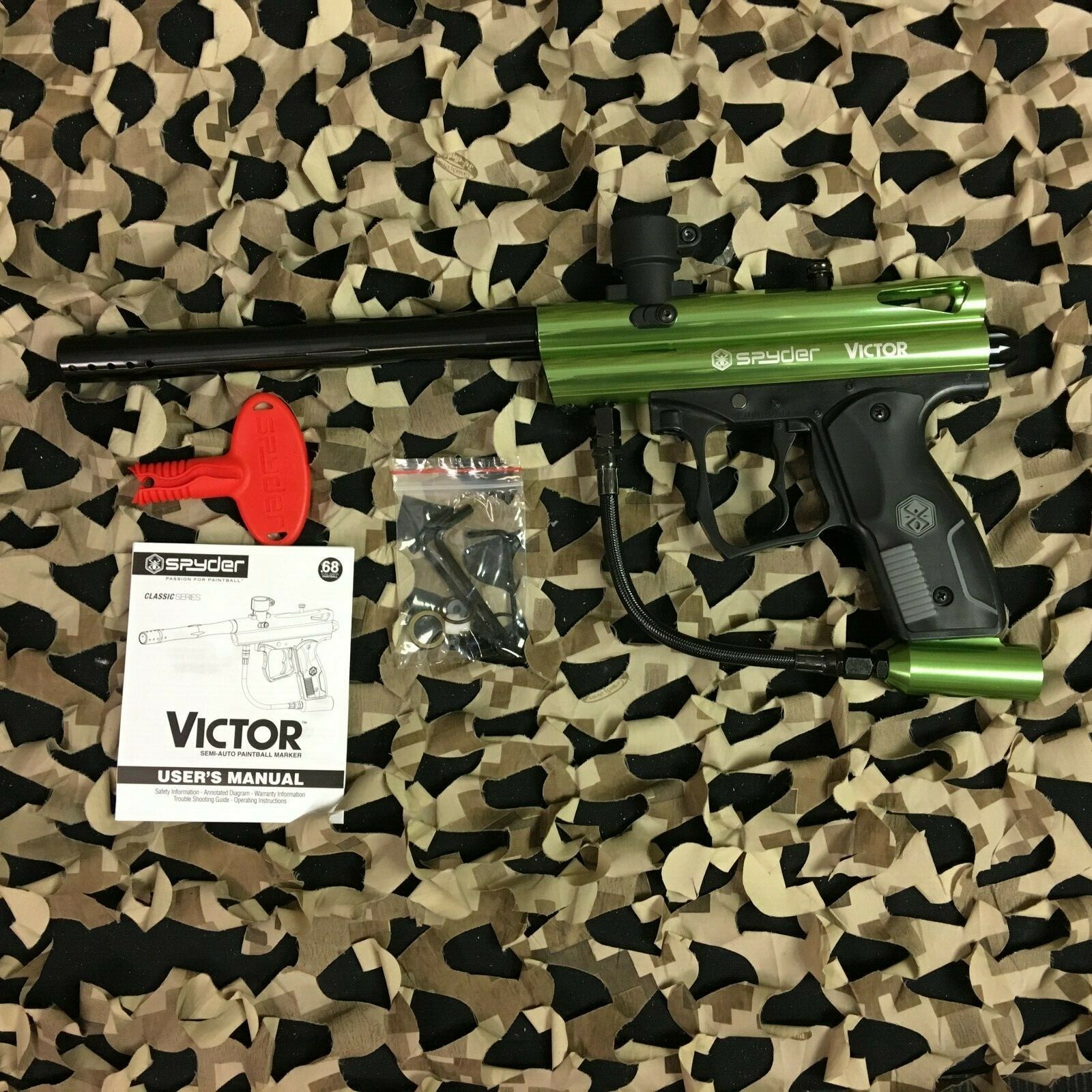 New Kingman Spyder Victor SemiAuto Paintball Gun Gloss Slime Lime eBay
