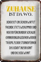 Blechschild Spruch 20X30 Cm Zuhause Ist Da Wo Liebe Herzen Deko Schild Tin Sign