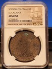 1782-Mo Ff Mexico Silver 8 Reales El Cazador Shipwreck Genuine Ngc (Nice Coin)