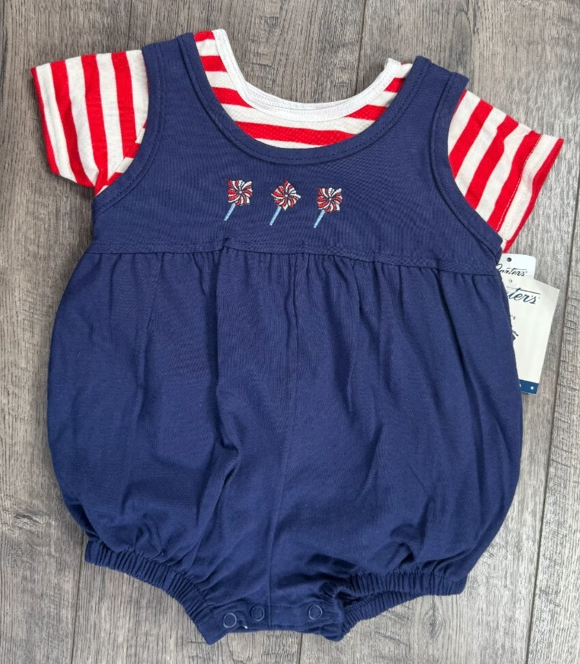 Baby Girl Clothes New Carter's 6-9 Month 2pc 4th Of July Romper Outfit