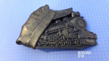VINTAGE "Baron Buckles" Train/ Hat " SOLID BRASS BELT BUCKLE COLLECTIBLE 1982