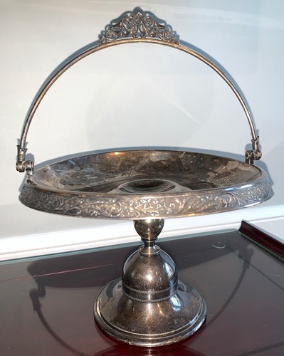 1803 by Meriden Brittana Quadruple Plate Bridal Pedestal Basket Stand 12"