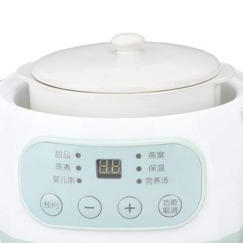 200W 1L Slow Cooker With Ceramic Interior Pot Timing Green Uniform Heating El - Picture 7 of 12