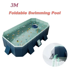 3M Long Rectangular Kid Foldable Above Ground Outdoor Adult Kiddie Swimming Pool