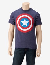 New Captain America Vintage Heather Blue Shirt