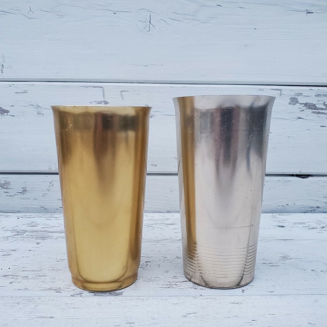 old metal drinking glasses