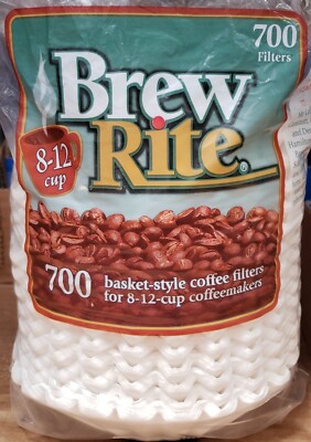 BREWRITE 8-12 Cups Brew Rite Coffee Filter-700 ct, White