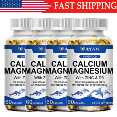 1-4 Pack Zinc Calcium Magnesium Vitamin D Complex Supplement Bone Muscl Support