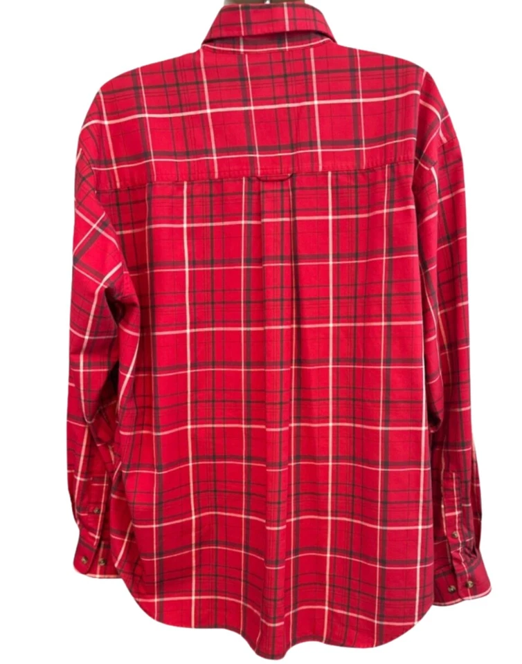 Ivy Crew Classics Men's Red Plaid Shirt Button Wrinkle Resistant Long Sleeve 2XL - Image 2 of 4