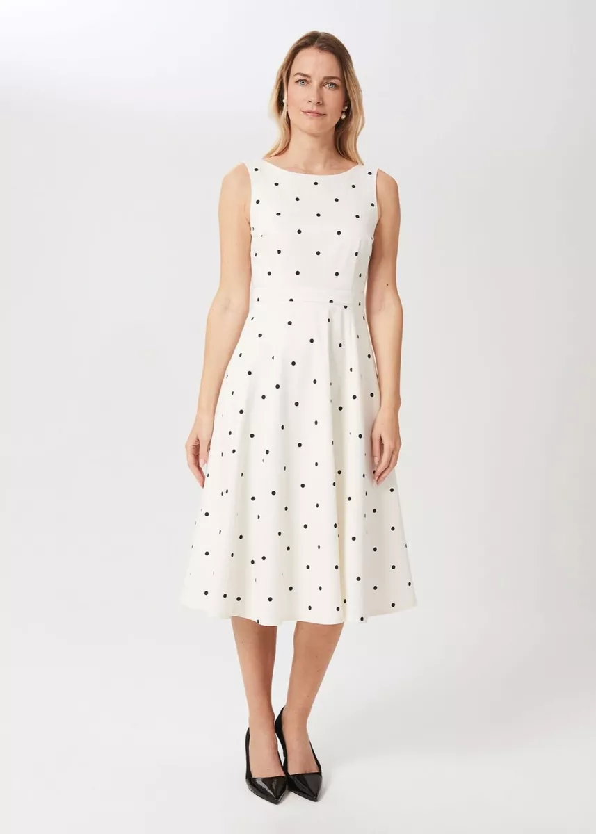 Hobbs Evelyn Cotton Blend Spot Dress