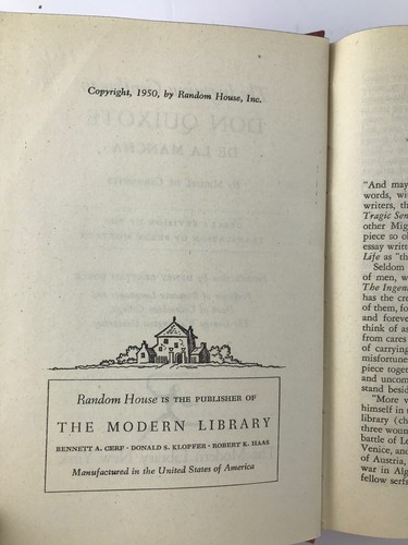 Don Quixote by Miguel De Cervantes (Hardcover 1950 Modern Library) - Bild 6 von 9