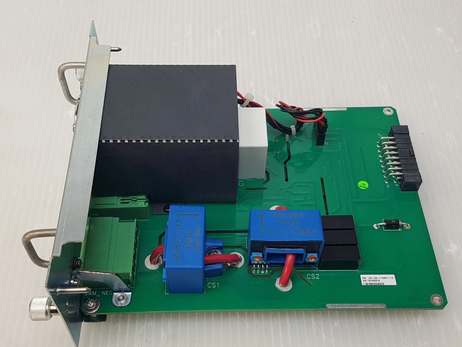 Angled view of the Lumenis Safety IGBT board with CS1 and CS2 current sensors