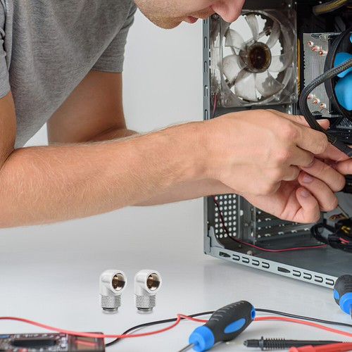 2 Pcs Computer Wassergekühlt Ellbogen Armaturen Für Wasserkühlung Adapter - Afbeelding 12 van 12