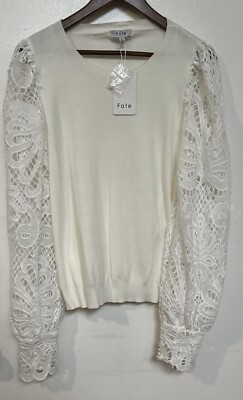 Fate sweater lace up your sleeve size L nwt! boutique brand
