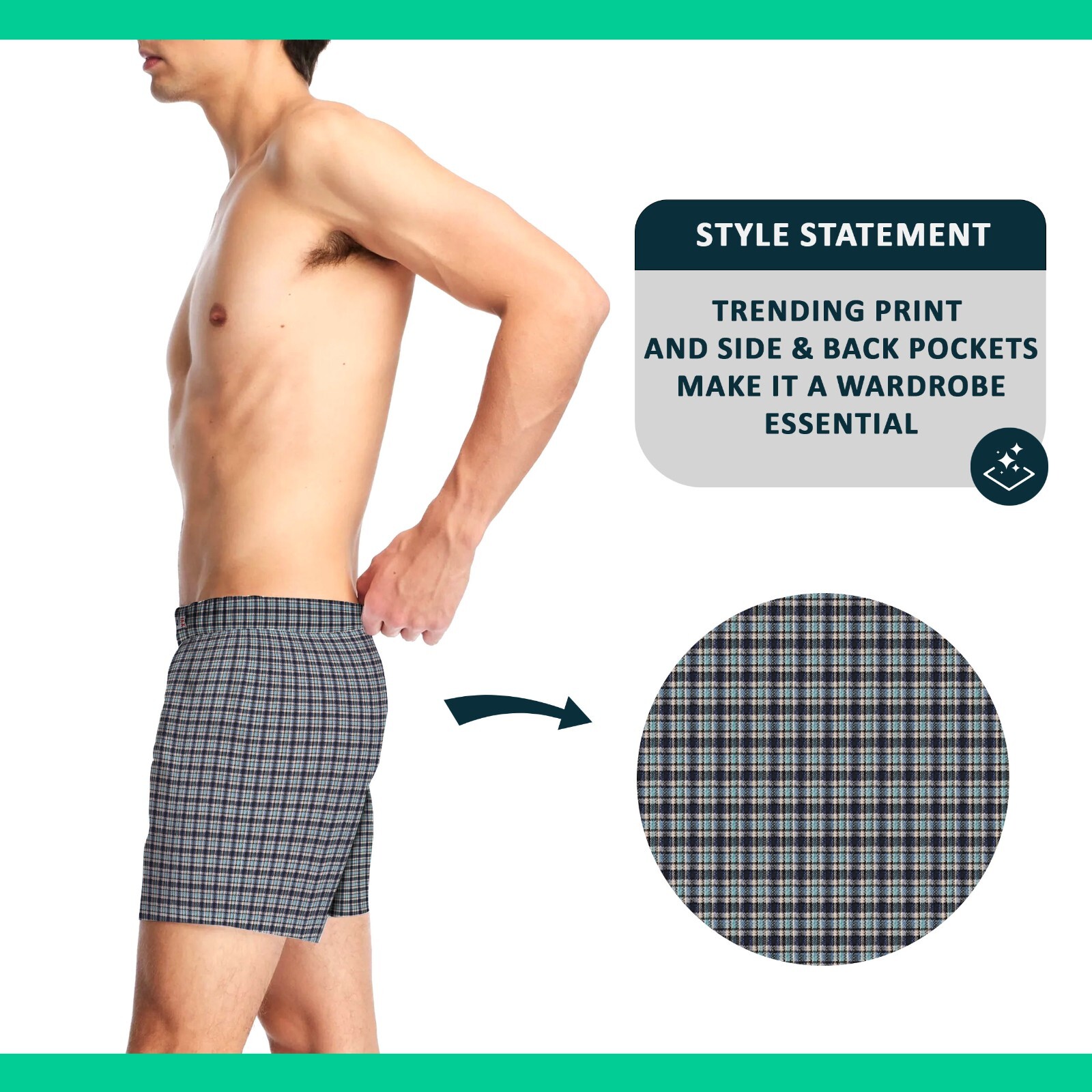 3Pack Premium 100Cotton Mens Woven Boxer Shorts Button Fly Underwear S