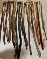 Lot Of 18 Wholesale Genuine Leather Belts Vintage To Modern Used Worn