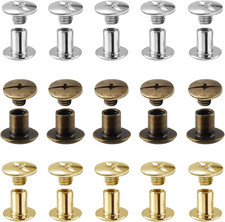Uenhoy 90 Set M5 X 6Mm Chicago Screws 3 Color Binding Screw Posts 1/4 Inch Metal