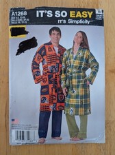 Simplicity A1268 Adult Unisex Robe Pattern with Belt Size XS-XL Uncut