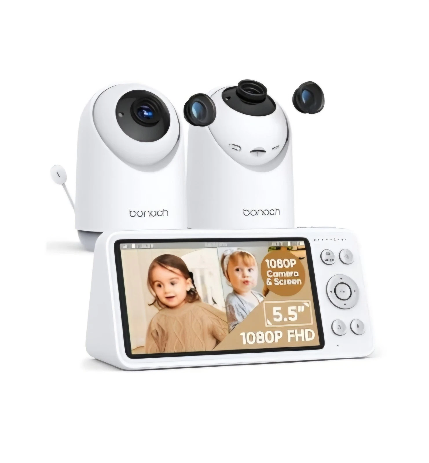 BONOCH 5.5" 1080P BABY MONITOR WITH 2 CAMERAS SPLIT SCREEN BABY MONITORING