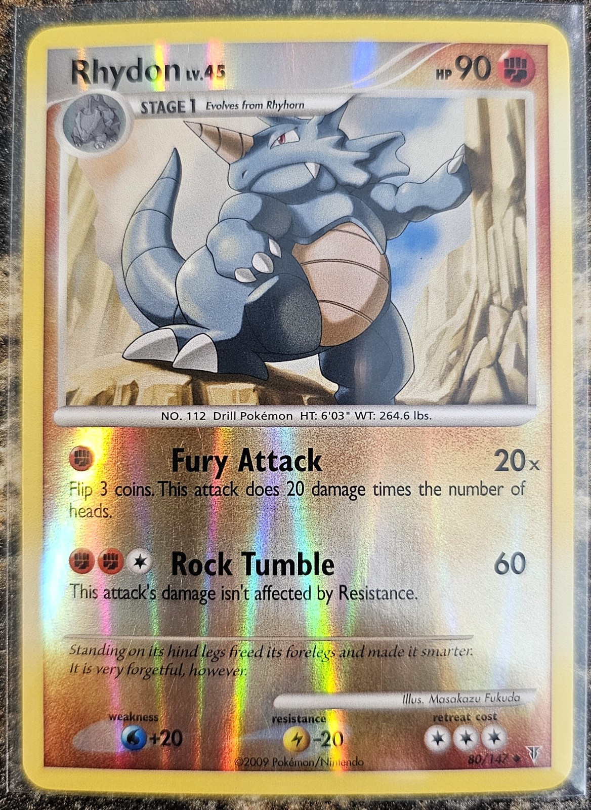 Pokemon 2009 Supreme Victors Rhydon Rev Holo 80 LP