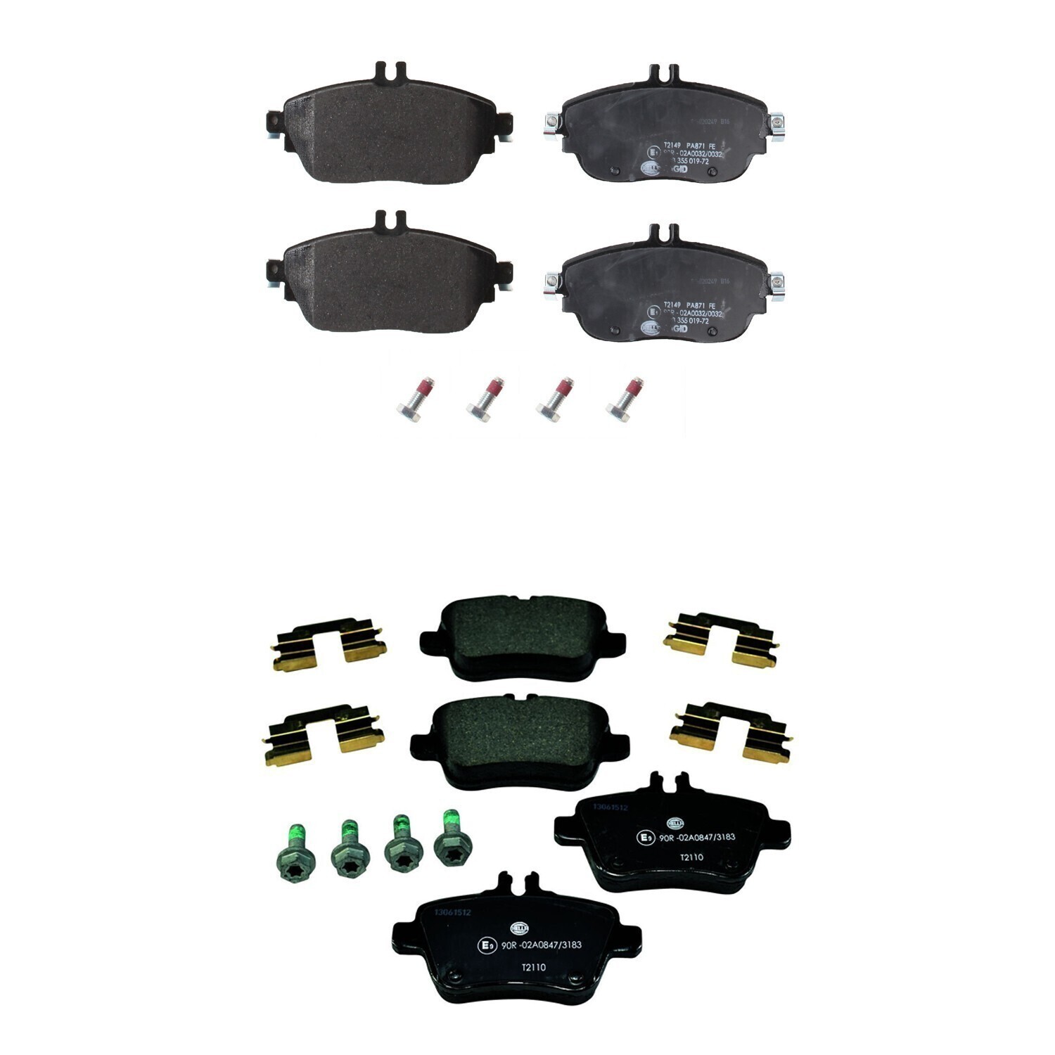 OEM Front & Rear Low-Met Disc Brake Pads Kit For C117 X156 CLA250 GLA250 QX30