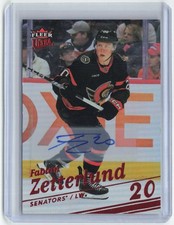 2025-26 Fleer Ultra Auto Red Rainbow #12 Fabian Zetterlund Auto 02/10 Ottawa