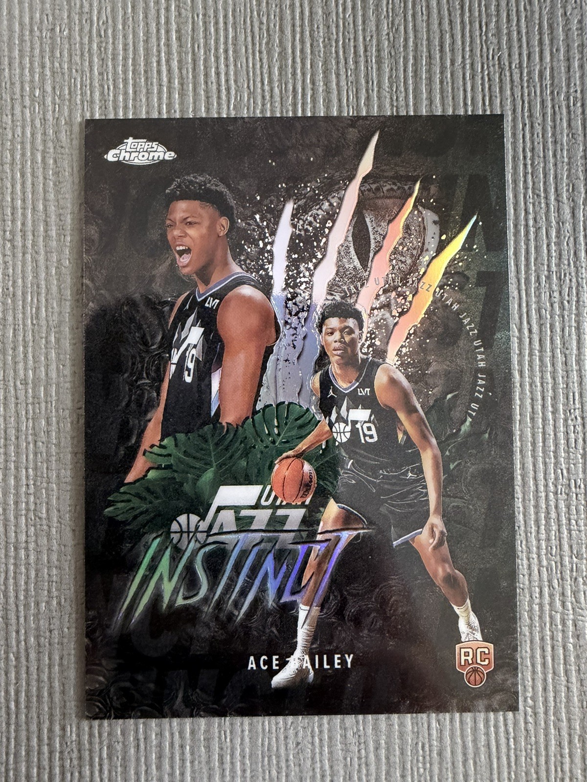 Ace Bailey 2025-26 Topps Chrome Instinct Refractor RC Utah Jazz Rookie SSP MINT