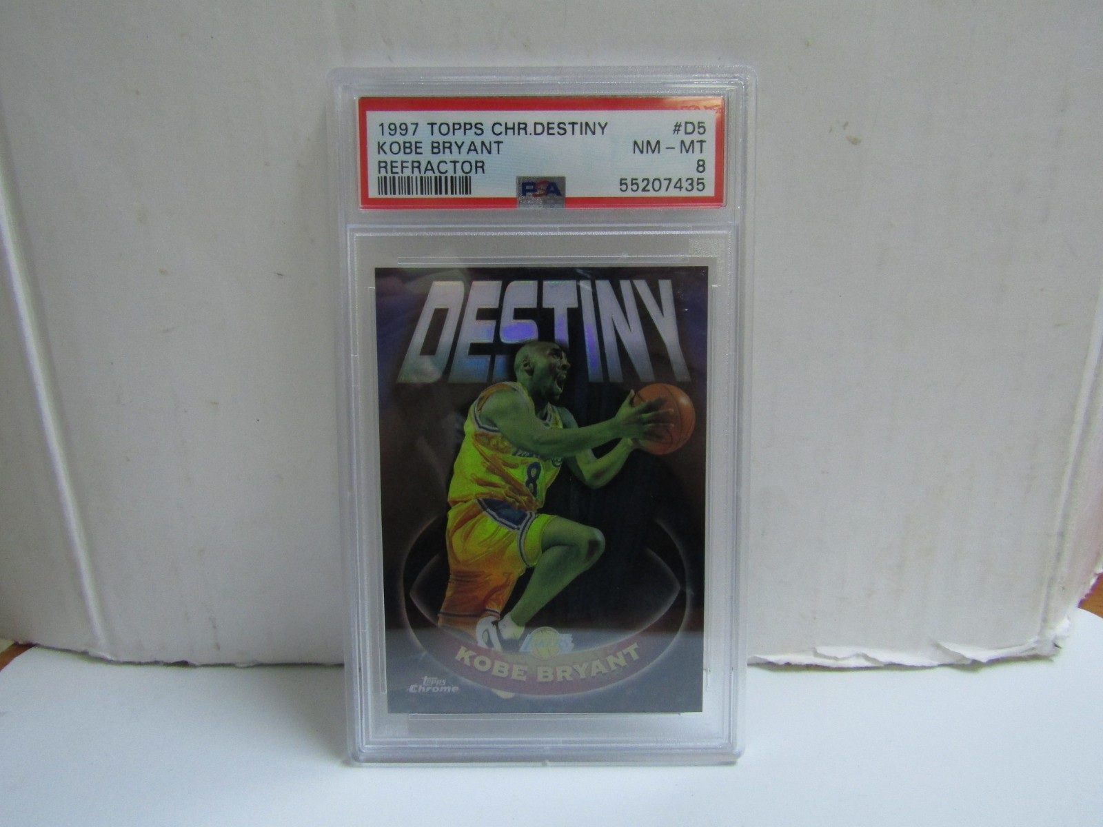 PSA 8 1997-98 Topps Chrome #D5 Kobe Bryant Destiny Refractor Lakers