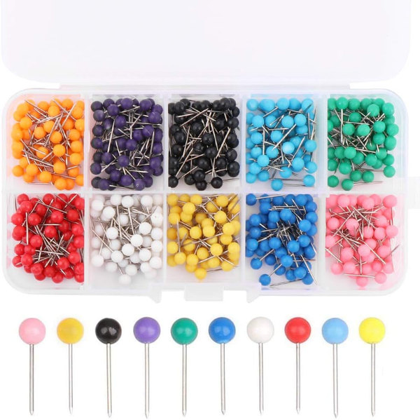 500 StüCk Karte Nagel Pinnadeln Rundkopf Stecknadeln Map Push Pins-image