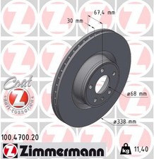 2x Bremsscheibe COAT Z ZIMMERMANN 100.4700.20 für AUDI A6 Allroad C8 4AH TDI