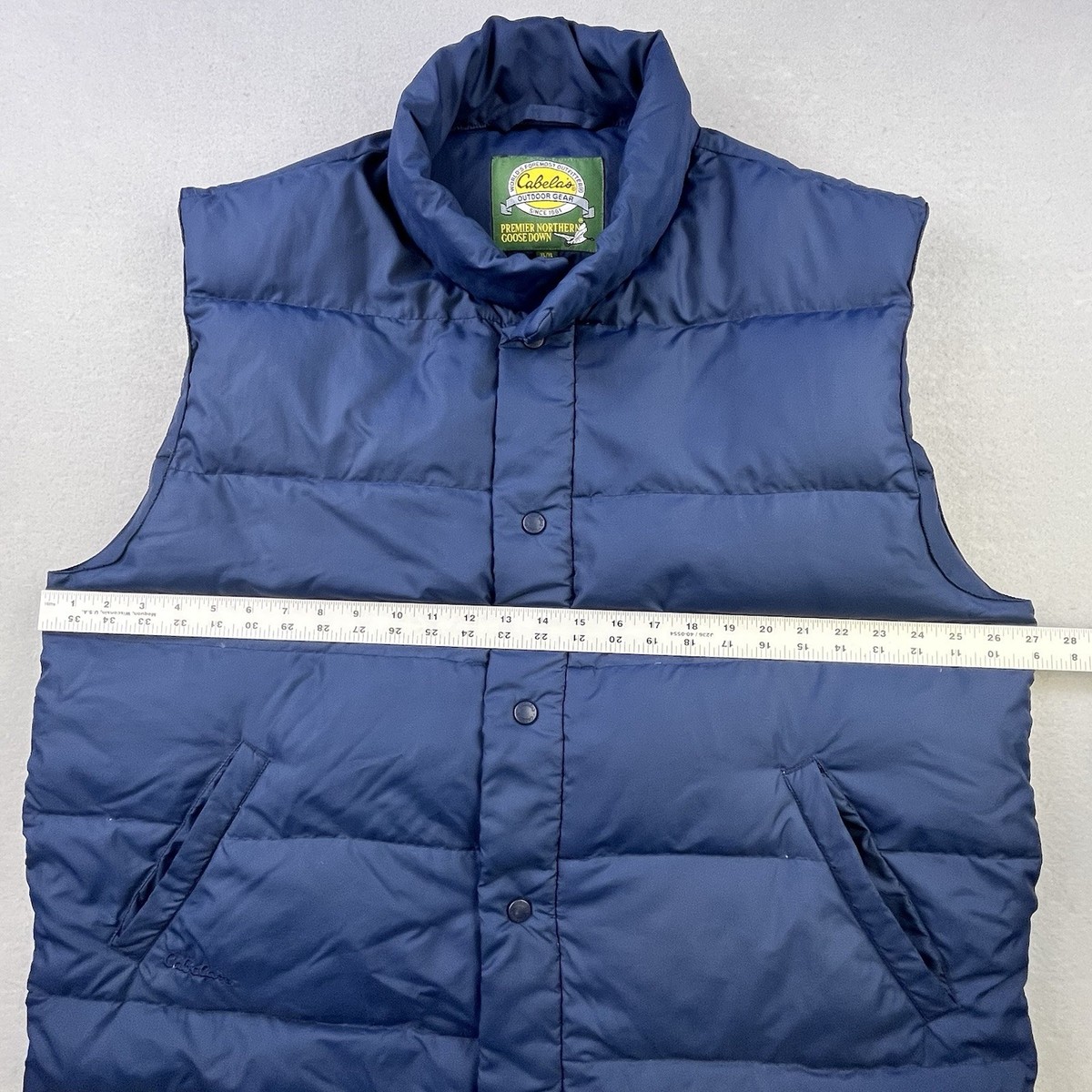 Vintage Cabela's Premier Northern Goose Down Puffer Vest XL Navy