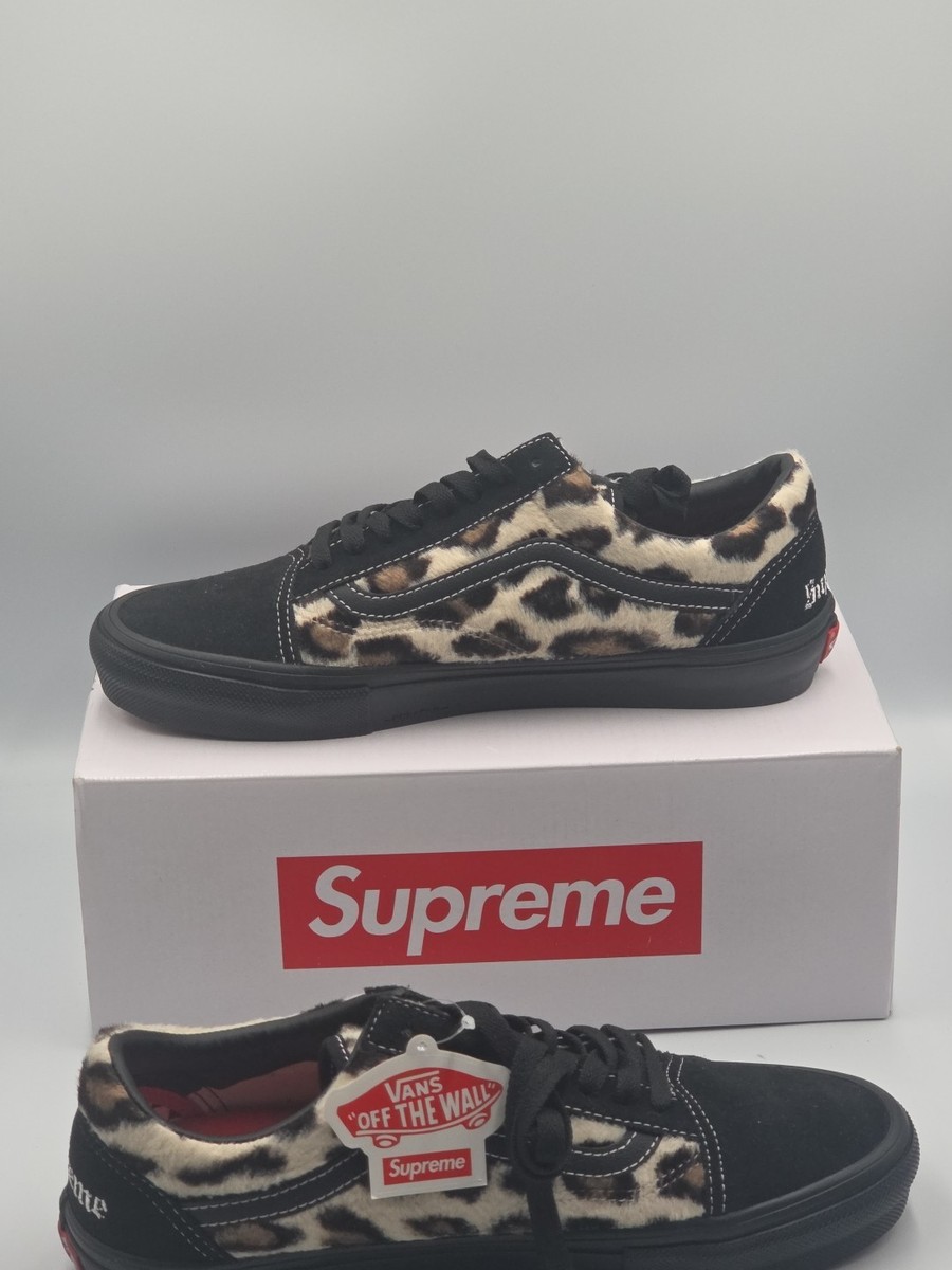VANS Supreme x Skate Old Skool Supreme Leopard Black Size 9 MN | eBay